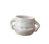 perfk Tasse à café en céramique créative tasse à boire cadeau de nouveauté durable blanc avec poignées mignon drôle pour club mariage restaurant