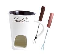 perfk Tasse à fondue au chocolat, pot à bonbons, fondoir à chocolat, pot à bonbons, chauffe-fondue, tasse avec fourchette pour fête de dessert, Blanc