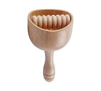 perfk Tasse suédoise de massage, outil de sculpture du corps portable en bois pour améliorer le sommeil relaxant léger pour masseur de mollet employé, avec roulettes18cmX9CM