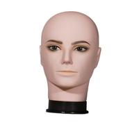 perfk Tête de mannequin chauve masculine, tête d'entraînement, polyvalent, têtes de perruque de manne