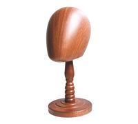 perfk Tête de mannequin en bois, modèle de chapeau, présentoir de postiches, hauteur 36 cm, matériau en bois pour usage professionnel ou personnel, portable