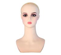 perfk Tête de mannequin femme, présentoir à chapeaux, élégant, stable, pour perruques, foulards, entreprise, maison