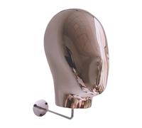perfk Tête de mannequin pour perruque, fixation murale, décoration d'intérieur, pratique, polyvalente, support pour chapeau, présentoir pour postiches, or Rose Argent