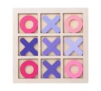 perfk Tic TAC Toe Jeu de Société Jeux de Famille Loisirs Intelligent XO Table Jouet pour Adultes Salon, Rose