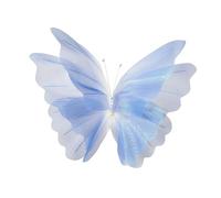 perfk Toile de fond en gaze pour fenêtre, grand papillon artificiel en 3D, décoration de fête pour travaux manuels, réception de mariage, Bleu