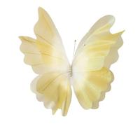 perfk Toile de fond en gaze pour fenêtre, grand papillon artificiel en 3D, décoration de fête pour travaux manuels, réception de mariage, Jaune