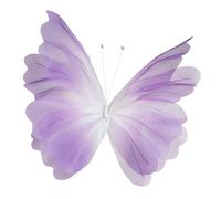 perfk Toile de fond en gaze pour fenêtre, grand papillon artificiel en 3D, décoration de fête pour travaux manuels, réception de mariage, Violet