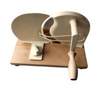 perfk Trancheuse à manuelle avec manivelle robuste avec base en bois pour la maison facile à utiliser réglable pour les pains au levain faits maison