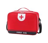 perfk Trousse de Premiers Secours multifonctionnelle 35 x 14 x 24 cm, Fermeture éclair Lisse, Trousse d'urgence, médicale pour la Maison, la randonnée, Rouge