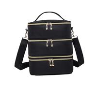 perfk Trousse de Transport pour Vernis à Ongles, Organiseur à 3 Couches avec poignée, capacité, Trousse de Maquillage, pour Femmes, pour Kits de, Aucune Texture