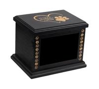 perfk Urn de crémation pour Animaux URN Urnes pour Chiens pour Les Cendres Funérailles, Souvenir, Fournitures de Souvenirs en Bois avec Un Cadre Photo boîte