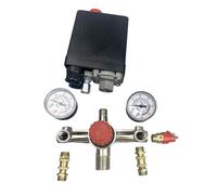 perfk Vanne de régulation de pression de compresseur d'air 90-120 PSI Régulateur professionnel robuste et pratique Contrôle précis, Jauge de Coque En Fer