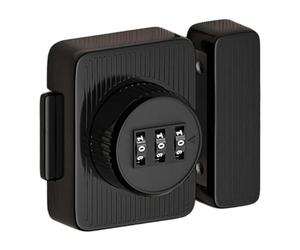 perfk Verrou de sécurité rotatif à combinaison sans clé pour porte de jardin, placard, bureau ou salle de bain, Noir