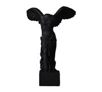 perfk Victoire Ailée Romaine de Samothrace Statue de Grecque Figure Blanche Sculpture Présente Main Ruine Polyresin pour La Décoration, Le Noir, 10x15cm