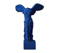 perfk Victoire Ailée Romaine de Samothrace Statue de Grecque Figure Blanche Sculpture Présente Main Ruine Polyresin pour La Décoration, Bleu, 16,5x24,5cm
