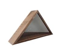 perfk Vitrine de drapeau Boîte à drapeau en bois pour drapeau américain Boîte de rangement murale stable pour drapeau Triangle pour décoration intérieure, Brun
