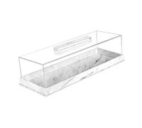 perfk Vitrine de pâtisserie de Boulangerie, boîte de présentation, présentoir à gâteaux rectangulaire en Acrylique, Plateau à gâteaux à Dessert pour Baby, Blanc