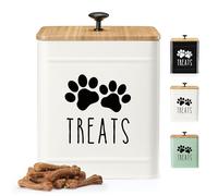 PERFNIQUE Boîte à friandises hermétique pour chien, pot à biscuits pour chien pour comptoir de cuisine, récipient à friandises pour animaux de compagnie, pot à friandises pour animaux de compagnie