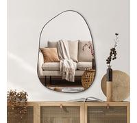 PERFNIQUE Miroir mural irrégulier, 68,6 x 48,3 cm, noir pour salle de bain, chambre à coucher, salon, entrée, décoration murale moderne, miroir mural (noir, 68,6 x 48,3 cm)