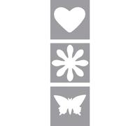 Perforat.Fantaisie: Coeur,Fleur,Papillon, 2,54cm, 3 Pces