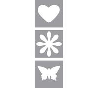 Perforat.Fantaisie: Coeur,Fleur,Papillon, 2,54cm, 3 Pces