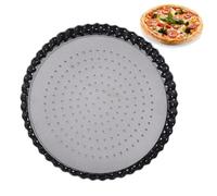 Perforated Pizza Pan - Carbon Steel Non-Stick Baking Tray, Removable Bottom For Even Heat, Multifunctional Oven | Home Cooking, Family Baking, Pizza, Afternoon Tea, Kitchen, Party, Use
