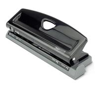 Rapesco 1725 Perforatrice Ajustable à 6 Trous, Capacité de 9 Feuilles, Noir
