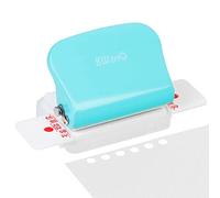 Perforateur 6 Trous Perforatrice de Papier Mobile, Trous A4/30, A5/20, B5/26, Perforateur Manuel en Métal Bleu Clair pour Scrapbook, Agenda et Notes