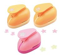 Perforateur à Papier Enfant, Lot de 3 Mini Perforatrice, Perforatrice Scrapbooking pour Projets DIY Scrapbooking Création de Cartes Déco Motif (Sakura, Étoile, Rose)