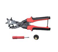 Perforateur à trous pour cuir, Pince à poinçonner, outil de poinçonnage rotatif (6 trous ronds)(3 Round 3 Oval Hole)