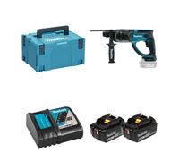 Perforateur burineur DHR202ZJ + 2 batteries BL1850B 18V 5 Ah + 1 chargeur rapide DC18RC MAKITA