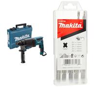 Perforateur burineur SDS+ 800 W 26 mm en coffret - MAKITA HR2630 & D-00795 Set 5 forets pour maçonnerie Sds-Plus Standmak 5X110, 6X110, 6X160, 8X110, 8X160 Mm