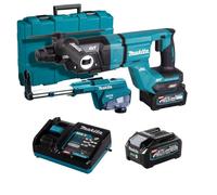 Perforateur-burineur SDS-PLUS 40V max Li-Ion - 28 mm XGT avec kit d'aspiration MAKITA HR007GM202 2 x 4,0Ah + chargeur en coffret