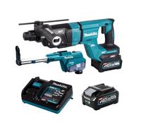 Perforateur-burineur SDS-PLUS 40V max Li-Ion - 28 mm XGT avec kit d'aspiration MAKITA HR007GM202 2 x 4,0Ah + chargeur en coffret