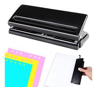 Perforateur en Métal Réglable à 6 Trous, Ajustable Perforeuse 6 Trous, Perforatrice de Bureau à 6 Trous,Perforateur en Métal pour Cartes en Papier, Capacité de 6 Feuilles, pour A3 A4 A5 A6 B3 B4 B5 B6