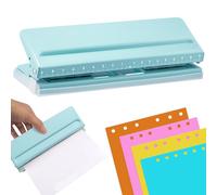 Perforateur En Métal Réglable à 6 Trous: Poinçon De Feuilles Mobiles Avec Marque De Positionnement, A5 A6 A7 Perforateur 6 Trous, Feuille Perforateurs Pour Documente, Planners, Agendas, Cahiers (Bleu)