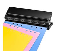 Perforateur En Métal Réglable à 6 Trous: Poinçon De Feuilles Mobiles Avec Marque De Positionnement, A5 A6 A7 Perforateur 6 Trous, Feuille Perforateurs Pour Documente, Planners, Agendas, Cahiers (Noir)