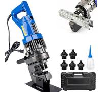 Perforateur hydraulique électrique,outil de poinçonnage hydraulique 1400W | Avec une profondeur de gorge de 50mm et une force de frappe de 10T,for la construction et l'installation de pipelines,etc