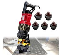 Perforateur hydraulique Outil de poinçonnage Perforateur 1400W Poinçonneuse hydraulique électrique Poinçonneuse d'angle en acier avec 5 matrices for l'acier, le fer, l'aluminium(Angle steel version)