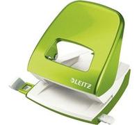 Leitz - Perforateur, 30 Feuilles, Réglette de Guidage avec Marquages des Formats, Métal, Emballage Boîte, pour Maison Bureau École, Vert WOW, 50081054