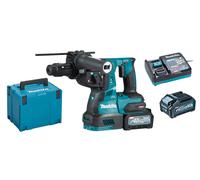 Makita Marteau combiné sans fil SDS+ HR004GM201 40V 2x batterie 4 Ah Chargeur rapide DC40RA