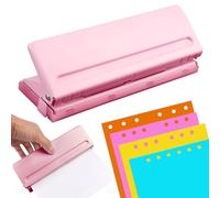 Perforatrice 6 Trous,Perforateur Agenda 6 Trous Réglable,Hole Punch Binder Puncher Perforateur Métal,pour Documente Diameter,Différents Types de Planners,Agendas ou Cahiers pour Scrapbookin (Rose)