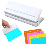 Perforatrice 6 Trous,Perforateur Agenda 6 Trous Réglable,Hole Punch Binder Puncher Perforateur Métal,pour Documente Diameter,Différents Types de Planners,Agendas ou Cahiers pour Scrapbookin (Blanc)