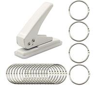 Perforatrice à 1 trou avec 20 anneaux de classeur pour feuilles volantes Capacité 20 feuilles Perforatrice de bureau pour travaux manuels, carnets, cartes de vœux, cartes d'index