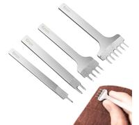 Perforatrice à dents pour cuir - 4 dents - Gravure sur cuir - Outil de poinçonnage - Outil de poinçonnage - Accessoire en cuir pour bricoleurs, femmes, hommes débutants