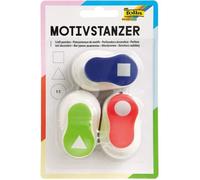 Perforatrice à Motifs - folia - Kit de 3 - Triangle, Cercle, Carré - Diamètre 15mm - Mixte