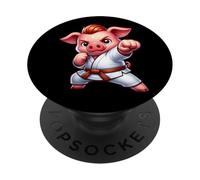 Perforatrice de karaté Cochon PopSockets PopGrip Adhésif