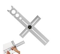 Perforatrice de trou en acier inoxydable - Détecteur de carrelage 300 mm, gabarit de précision | Guide multi-taille 25 mm, 40 mm, 45 mm, 55 mm, 60 mm pour raccords de robinet, tubes, accessoire de