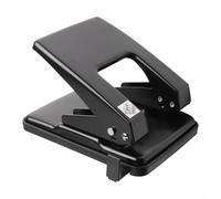 Perforatrice double lame en U de 6 mm pour perforateur de classeur haute capacité 40 feuilles pour perforatrice A4 avec règle en métal et fond de collection Papier intégré Noir