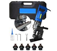 Perforatrice électrique hydraulique 1500 W - Poinçonneuse en métal robuste avec 5 matrices pour acier, cuivre, aluminium et acier d'angle